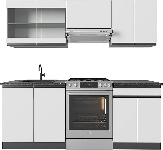 Aneks kuchenny biały/antracyt 200x60x81.6 r-line