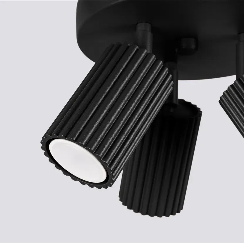 Plafon trzypunktowy KARBON 3P czarny okrągły SOLLUX LIGHTING
