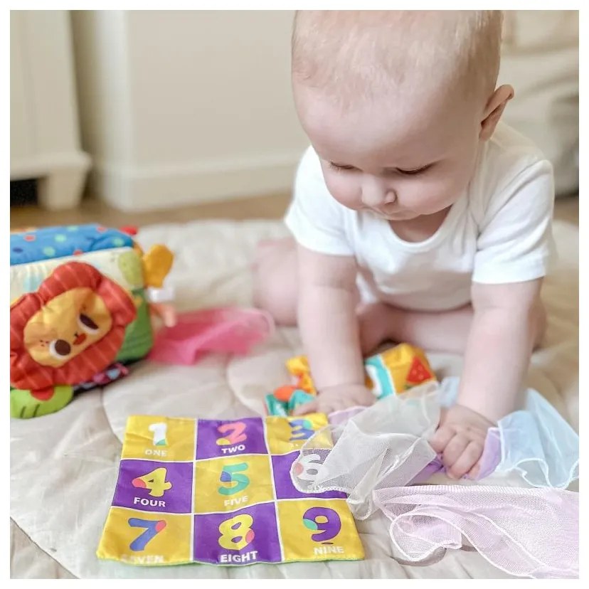 Woopie baby zabawka edukacyjna sensoryczna pani metka pudełeczko chusteczek