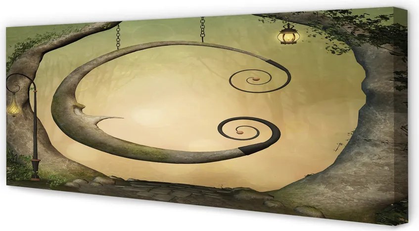 Obraz drukowany na płótnie Las Drzew i Świateł