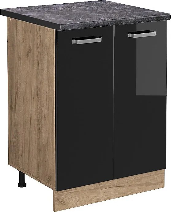 Szafki kuchenne czarny wysoki połysk 60x60x81.6 r-line
