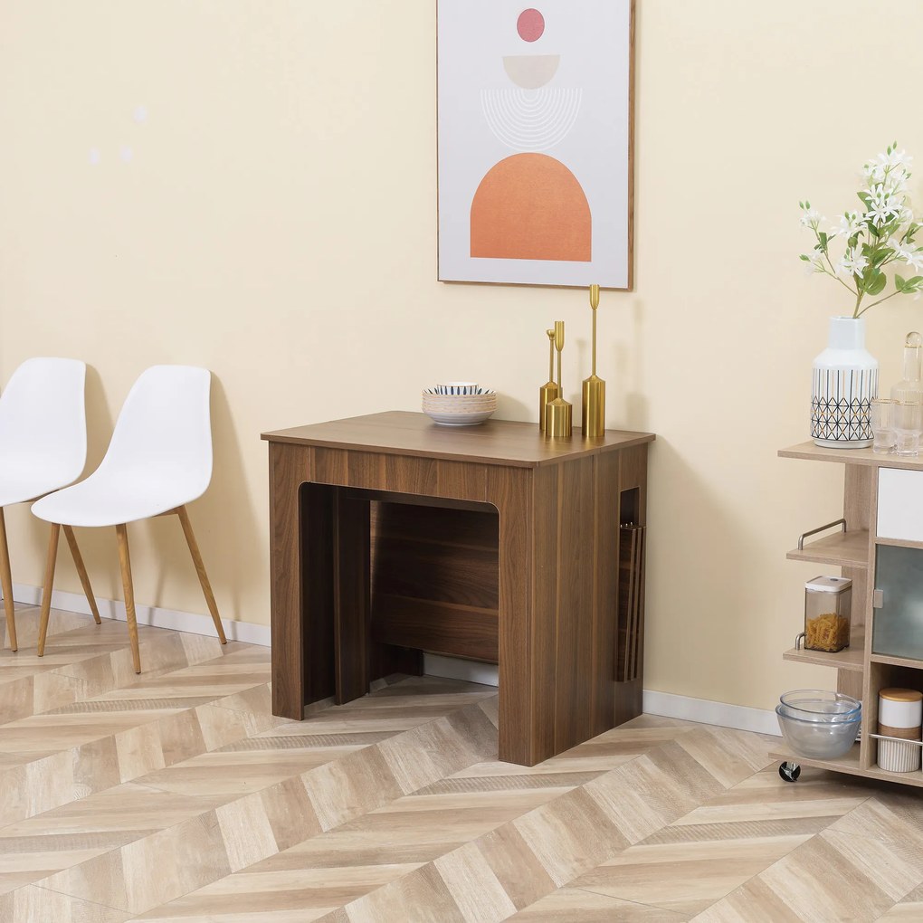 HOMCOM Stół rozkładany do jadalni nowoczesny stół kuchenny 180x85x75 cm kolor brązowy | Aosom PL