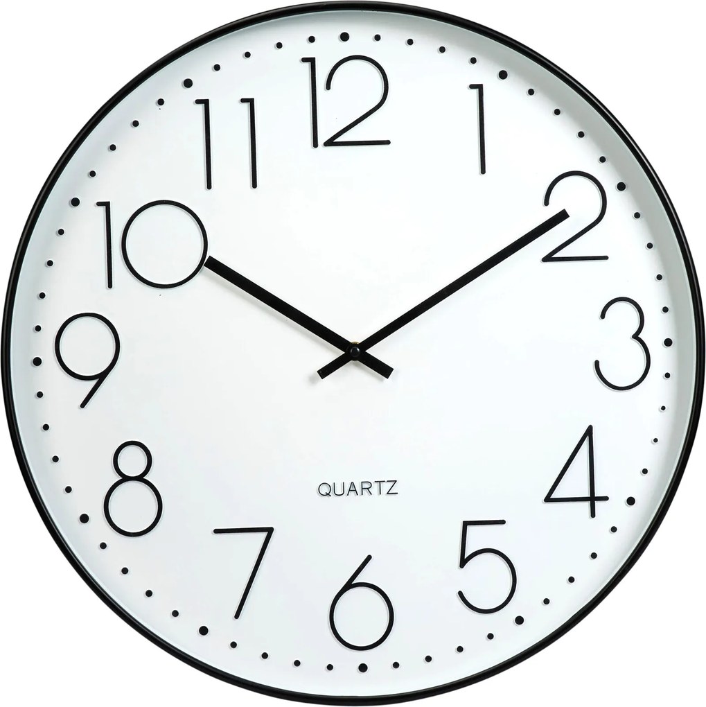 Zegar ścienny z czarną ramą, Ø 50 cm