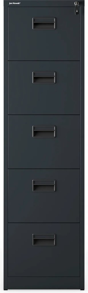 Metalowa szafka kartotekowa 46 x 60 x 162,5 cm, Sara V5, kolor antracyt