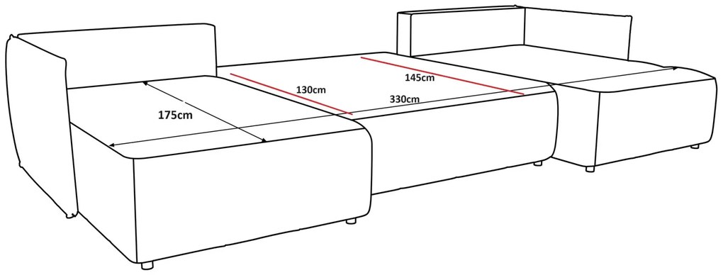 Czerwona sofa z weluru z funkcją spania - Imprexi