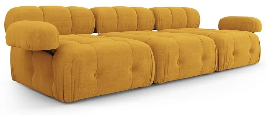 Musztardowa sofa 288 cm Ferento – Cosmopolitan Design