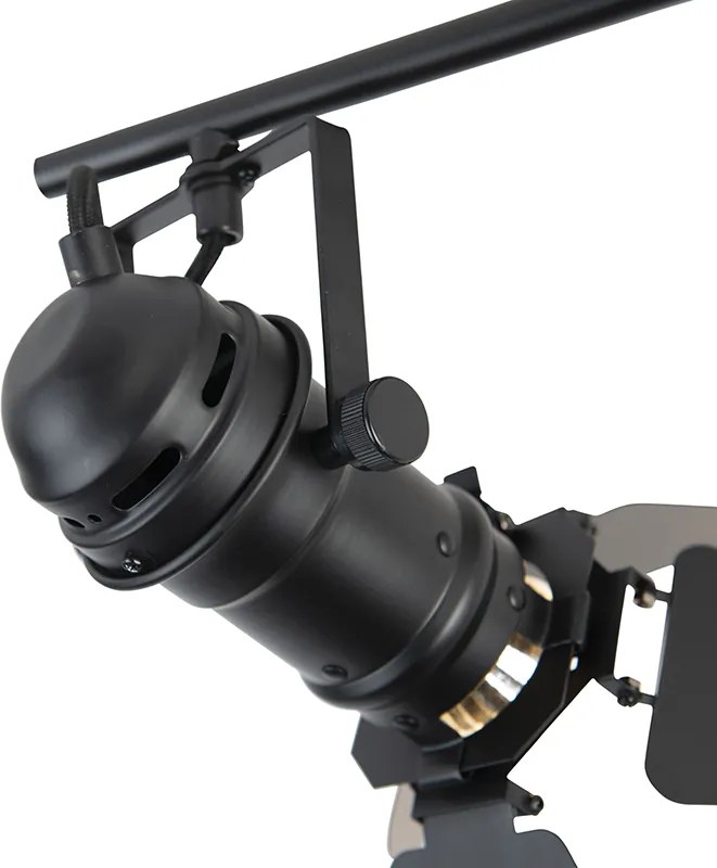 Industrialny reflektor czarny 2-światłowy z klapami - Movie