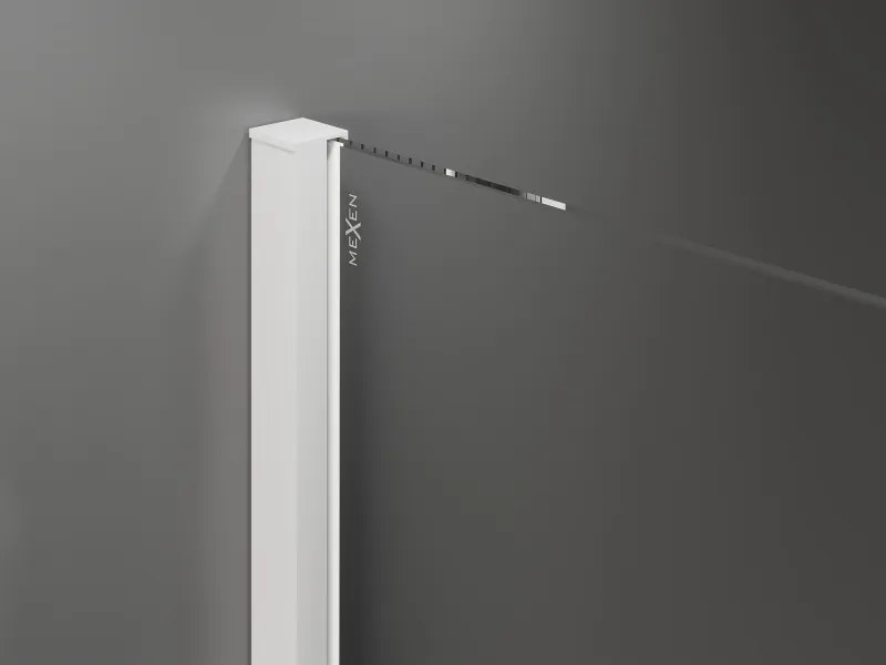 Mexen Velar ścianka prysznicowa rozsuwana Walk-in 120 x 200 cm, transparent 8 mm, biała - 871-120-000-03-20