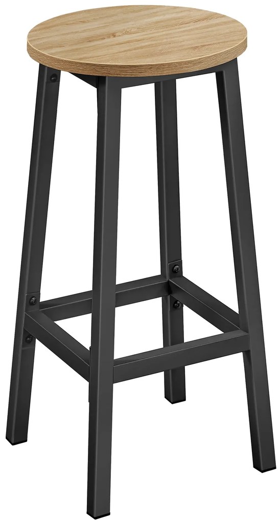 Hoker z podnóżkiem dąb sonoma + czarny L5-G60