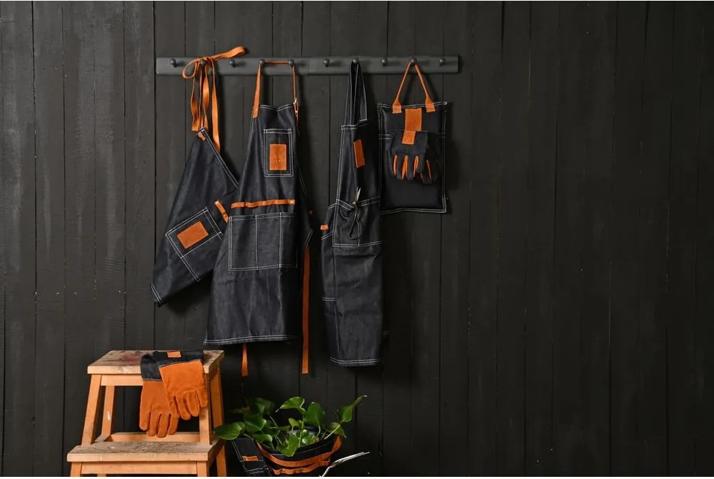 Niebiesko-pomarańczowe rękawice ogrodowe Esschert Design Denim