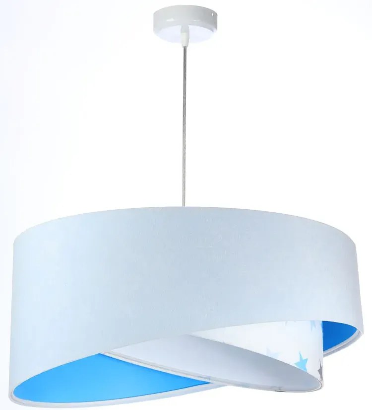 Biało-niebieska lampa wisząca dla dziecka - EXX09-Eterna