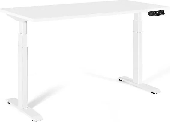 Elektryczne biurko komputerowe Active I 140x70 cm, stelaż biały / blat biały