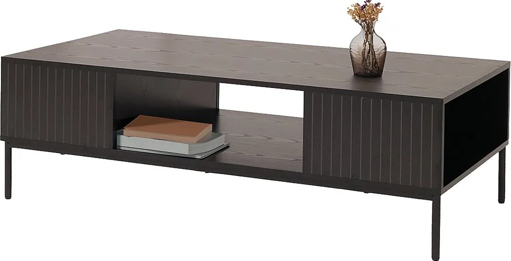 Stolik kawowy MCW-O39,  wygląd drewna czarny