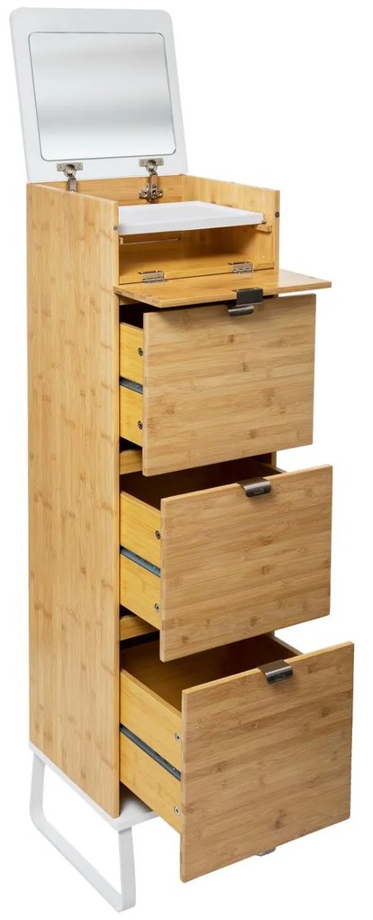 Komoda na kosmetyki Levia, z lustrem, chiffonier, bieliźniarka, wys.130 cm