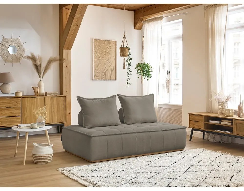 Szarobrązowa sofa z tkaniny szenilowej 175 cm Elisa – Bobochic Paris