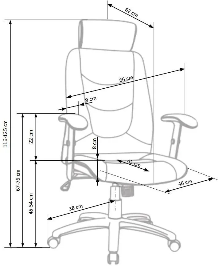 Ciemnoszary fotel obrotowy P8-P28