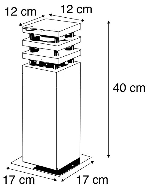 Zewnetrzna Nowoczesna lampa podłogowa zewnętrzna piaskowiec 40 cm - Grumpy Nowoczesny Oswietlenie zewnetrzne