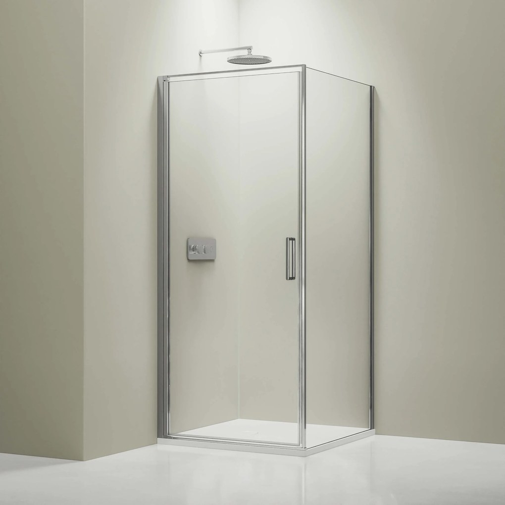 Ścianka prysznicowa narożna EX416S100 x 100 x 195 cm - Nano - 6 mm - Prawdziwe szkło