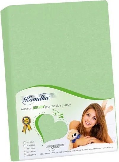 Prześcieradło frotte Kamilka jasny zielony, 90 x 200 cm