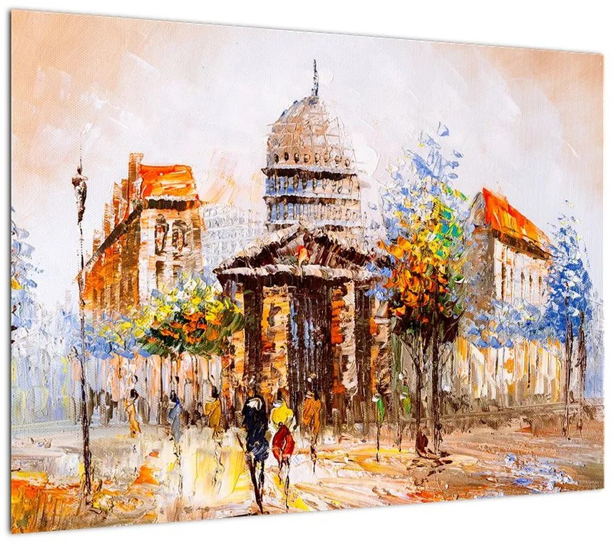 Obraz na szkle - Malowana miejska pamiątka (70x50 cm)
