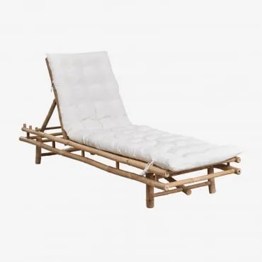Leżak Bambusowy Gossy Bambus & Gardenia Biel - Sklum