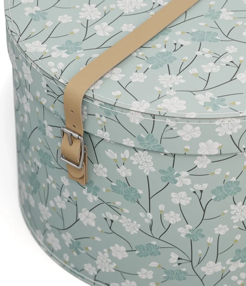 Jasnozielone kartonowe pojemniki zestaw 2 szt. z pokrywką ø 37,5x25,5 cm Rut Paper Laminate – Bigso