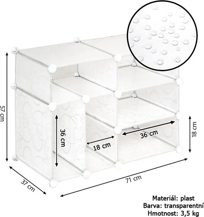 Przezroczysta półka - system wtykowy