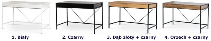 Czarne minimalistyczne duże biurko z szufladami N9-T67