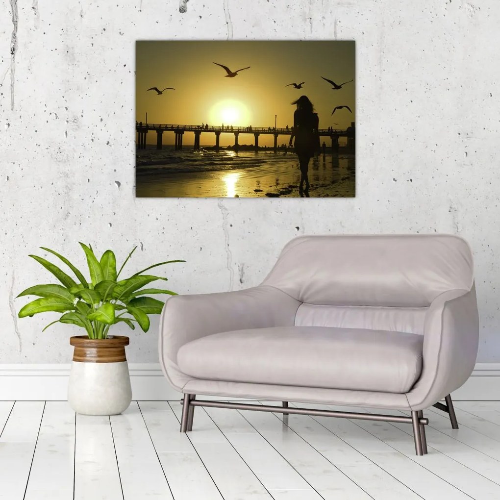 Obraz - Spacer po plaży (70x50 cm)