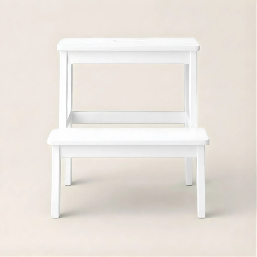 Bambusowy taboret ze schodkiem KROK, wys. 46 cm