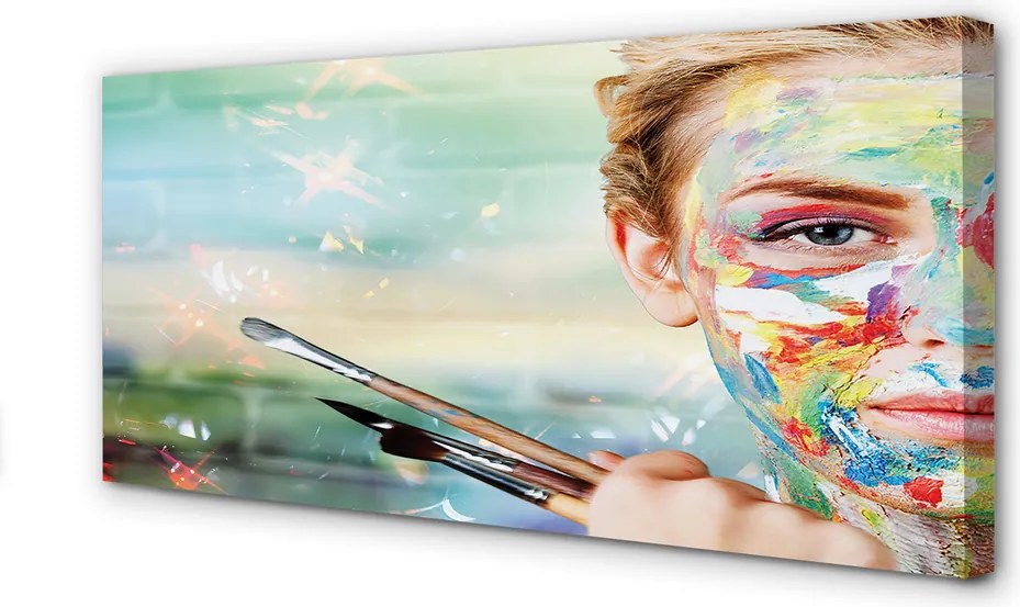 Obraz na płótnie Kobieta z Pędzlami