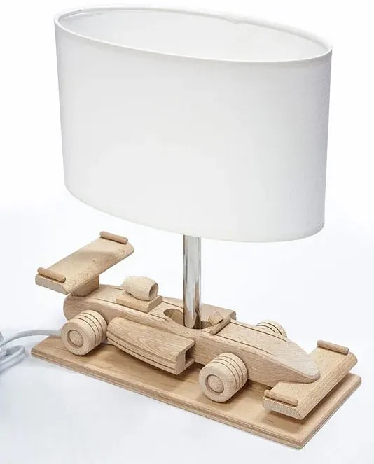 Biała lampka nocna dla dzieci wyścigówka - S191 M3-R21