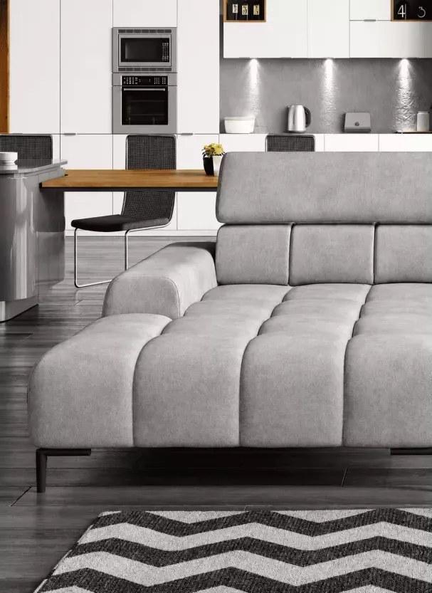 Narożnik Plaz Mini z elektrycznym siedziskiem, ruchomym oparciem i regulowanymi zagłówkami