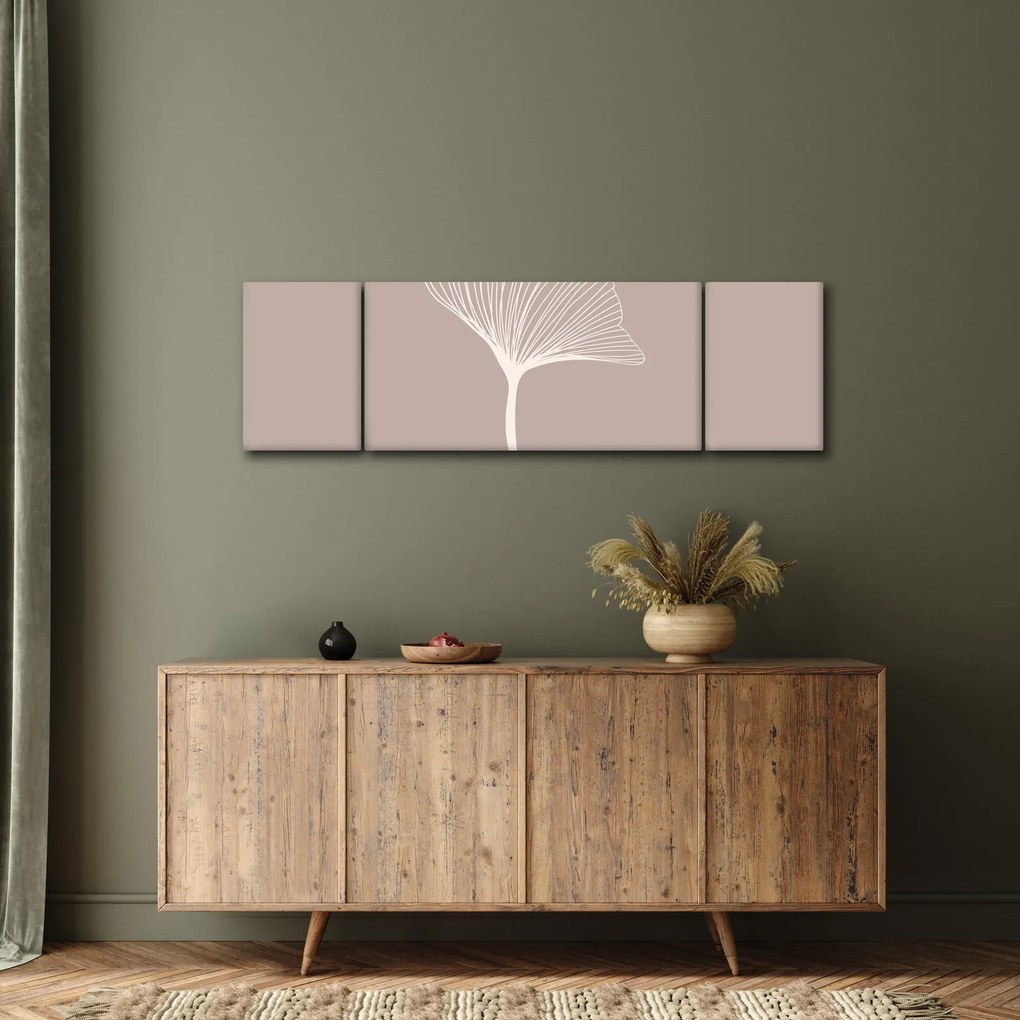 Obraz - Beżowe liście N⁰5 (170x50 cm)