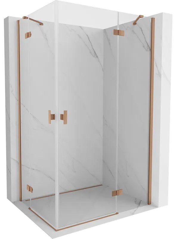 Mexen Mist-H Duo kabina prysznicowa uchylna prawa 75 x 115 cm, transparent, miedź szczotkowana - 8A5-075L-115P-65-00