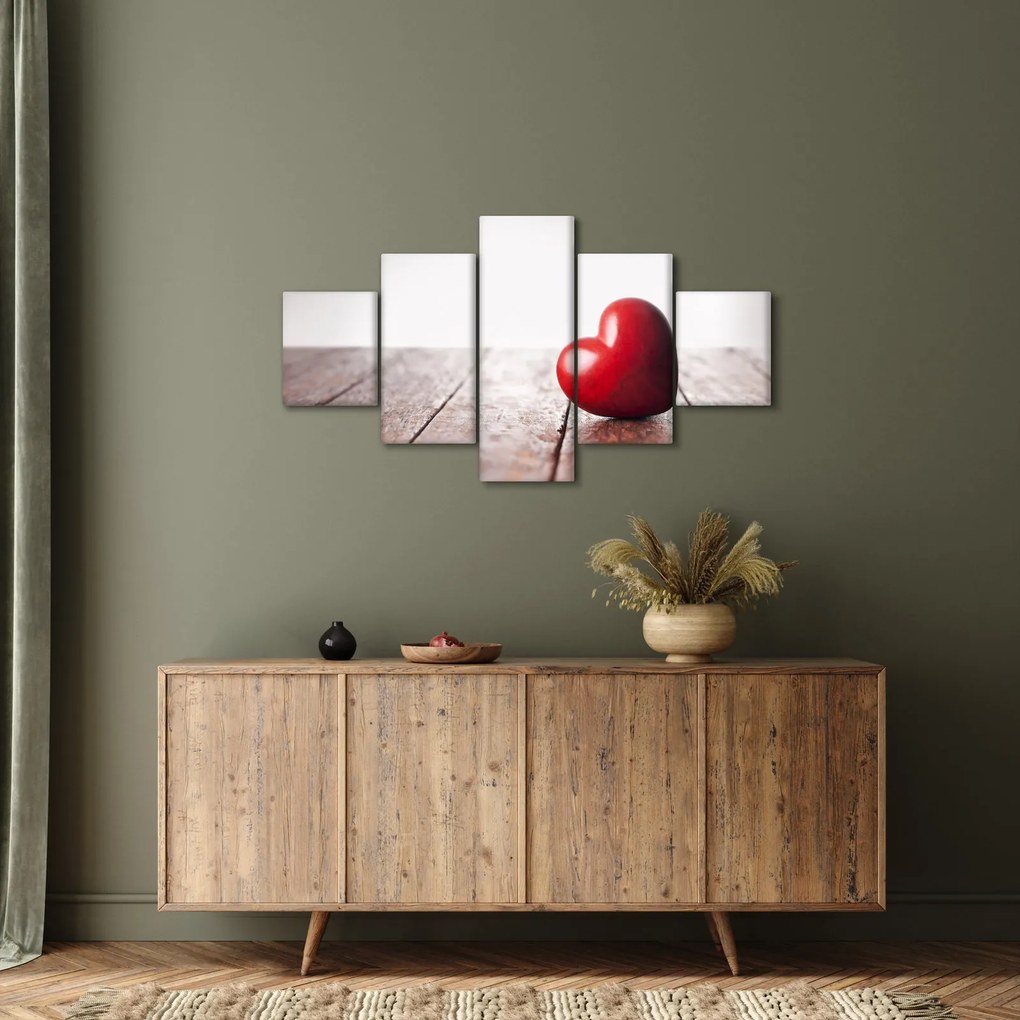 Obraz drewnianego serca (125x70 cm)