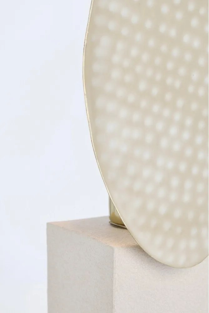 Beżowa metalowa lampa stołowa z metalowym kloszem (wysokość 46 cm) Neev – Bizzotto