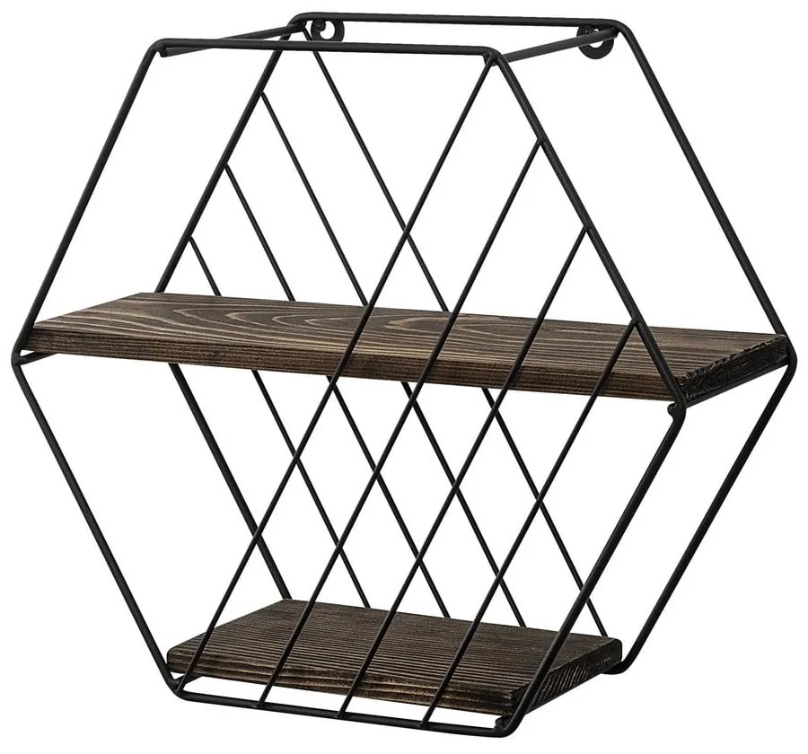Brązowa wielopoziomowa półka z litego drewna świerkowego 44 cm Liliales – Kalune Design