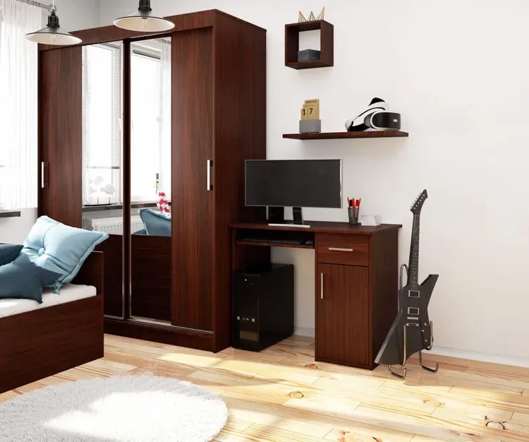 Klasyczne Biurko Z Szafką Wenge C7-W68