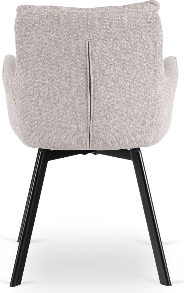 Krzesło Tapicerowane Obrotowe do Salonu CORTADO Szare Nowoczesne