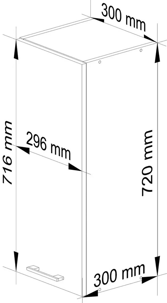 Górna szafka kuchenna do zabudowy w kolorze biały połysk T6-B33