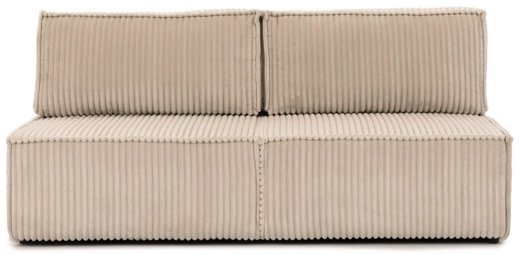 Kanapa Solvero z funkcją spania - jasny beż plusz Tilia 01