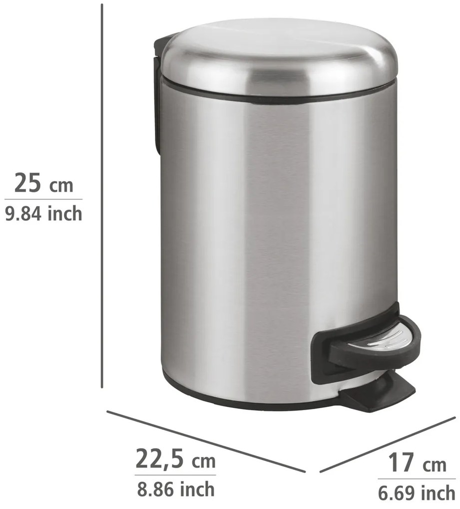 Wenko Kosz na śmieci z pedałem Leman 3 l, stalnierdzewna, 3 l