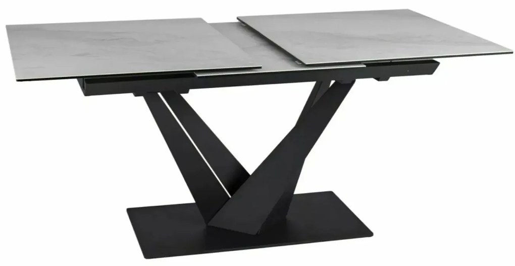 Stół rozkładany SORENTO CERAMIC 160(220)x90 biały/czarny mat SIGNAL
