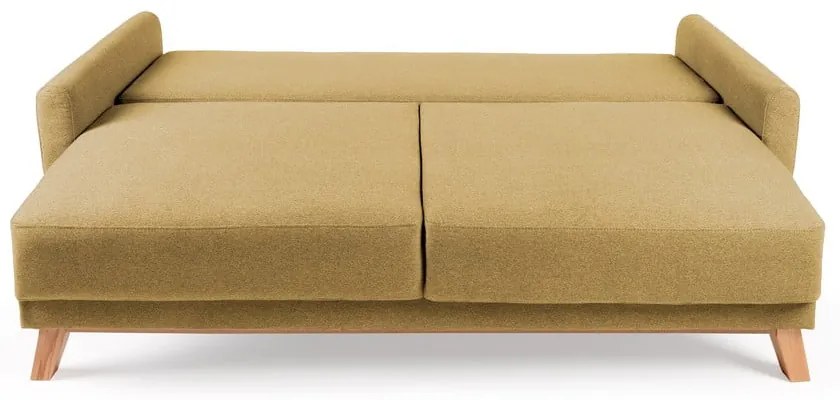 Żółta sofa rozkładana Bonami Selection Pop