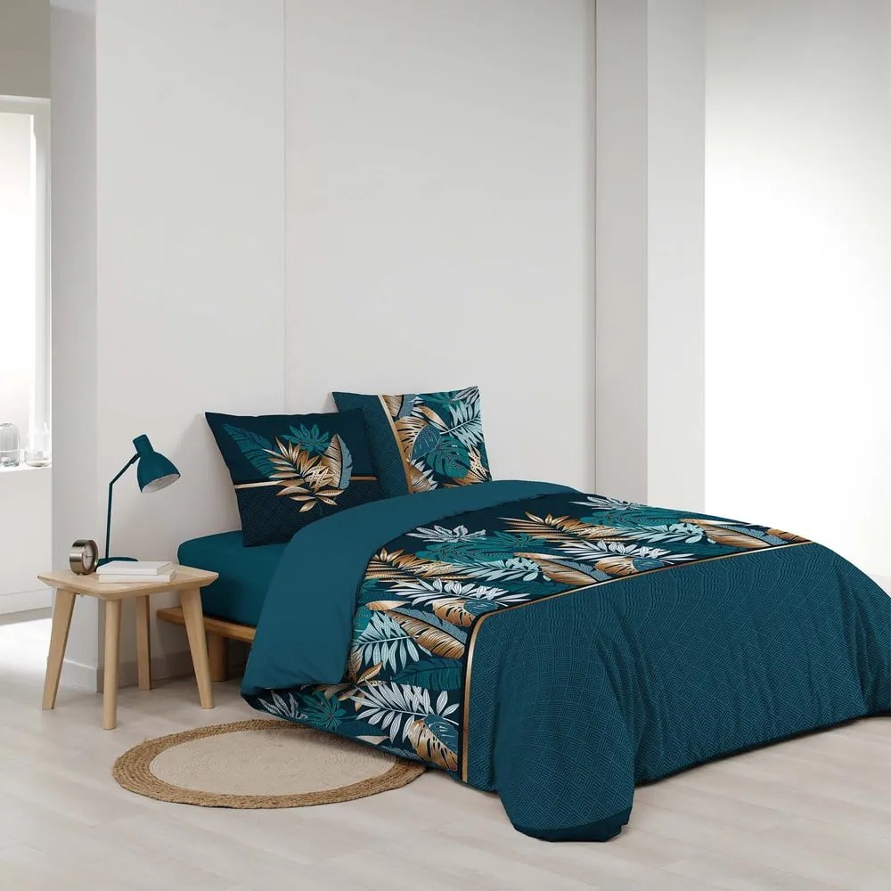 Niebieska bawełniana pościel dwuosobowa 240x220 cm Alianor – douceur d'intérieur