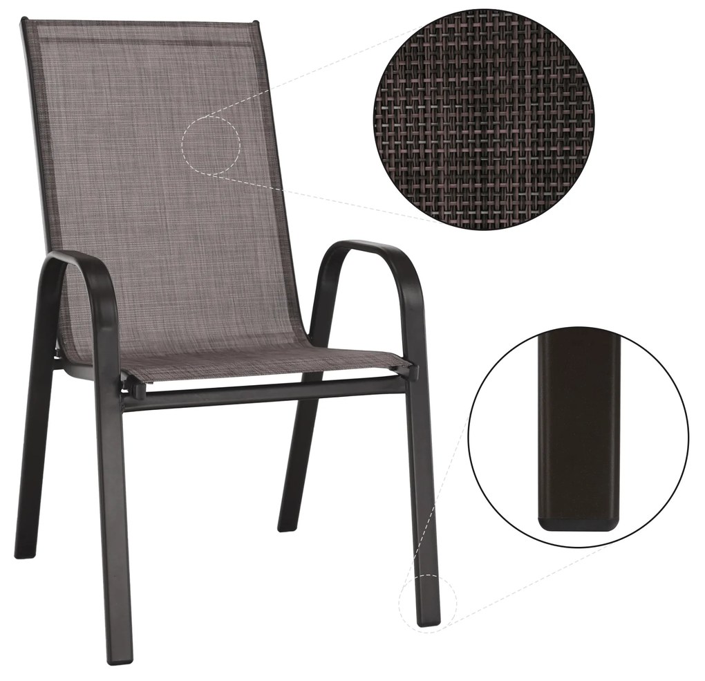 PROMOCJA Brązowe krzesło sztaplowane ALDERA II. jakość