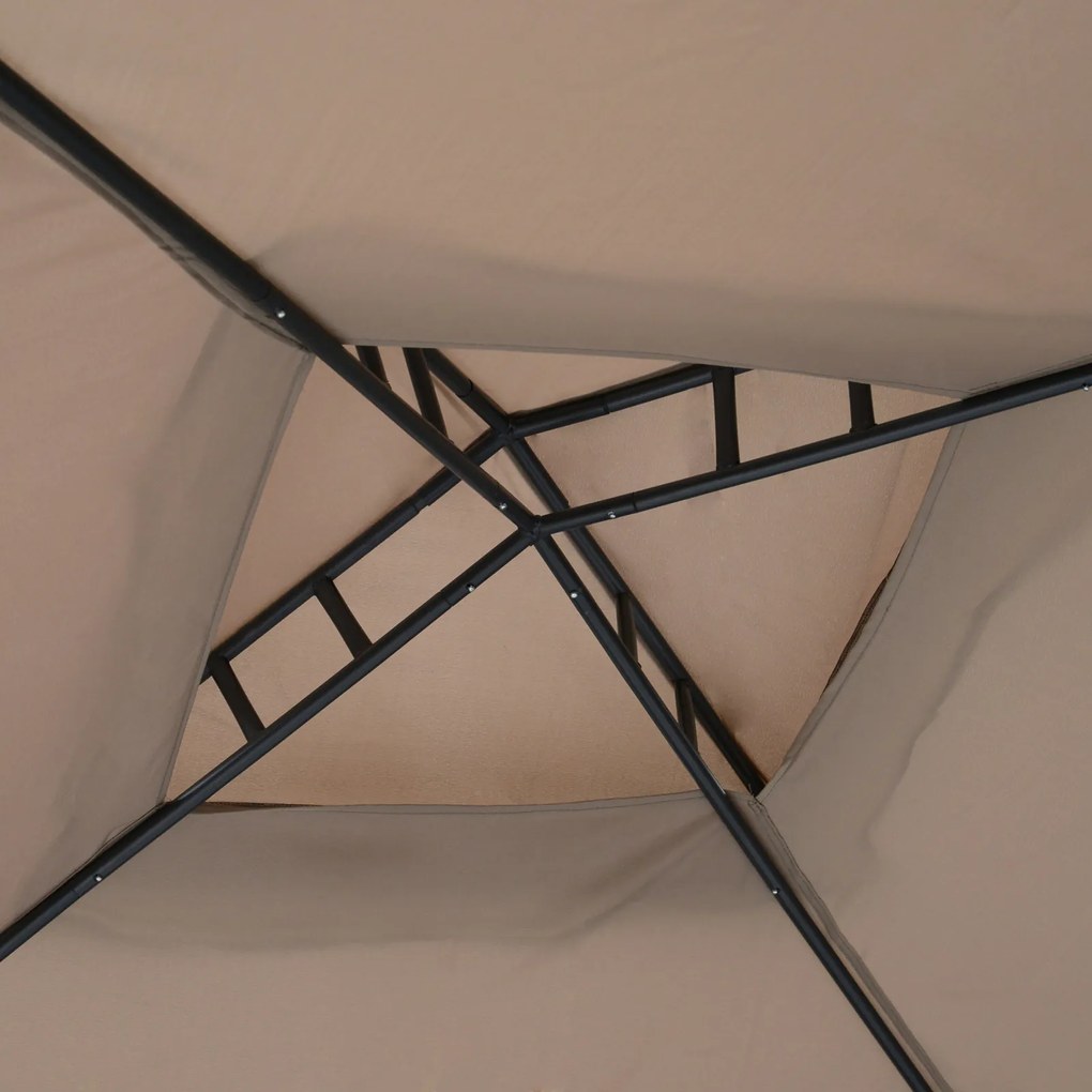 Outsunny Pawilon Ogrodowy 3x3 m z Ochroną UV i Dachem Podwójnym 294x294 cm | Aosom PL