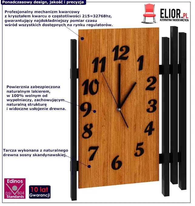 Zegar ścienny drewniany H6-H66