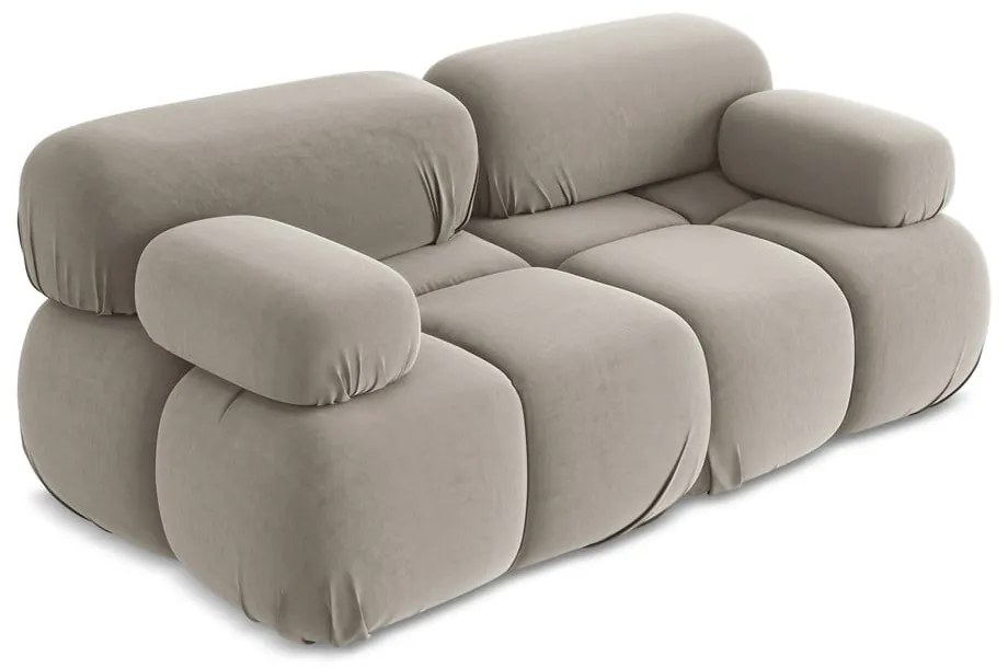 Beżowa aksamitna sofa modułowa 190 cm Lokua – Makamii